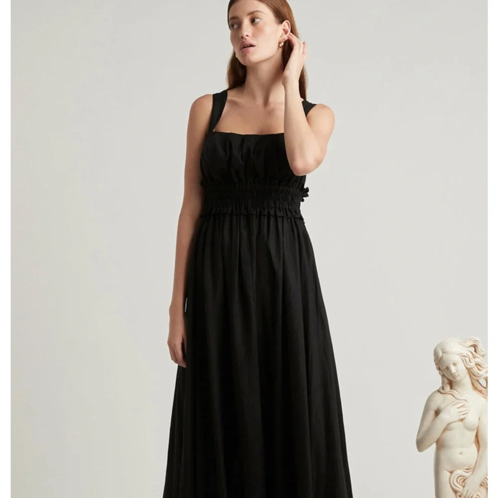 NWT Alemais Serge Cross Back Linen Dress Back 6 - Picture 2 of 7